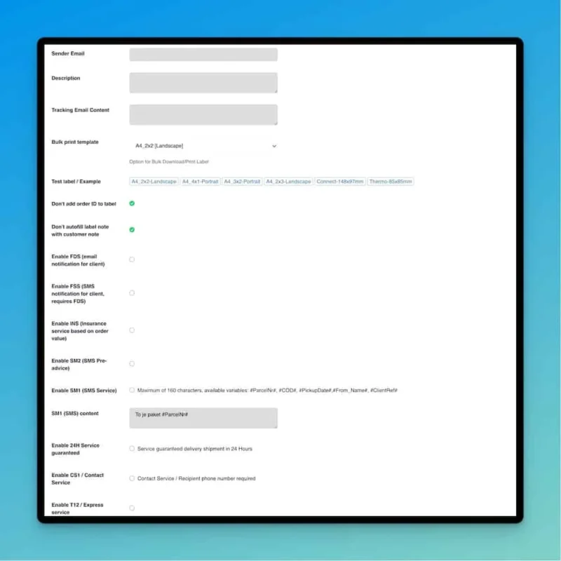 WooCommerce GLS plugin postavke